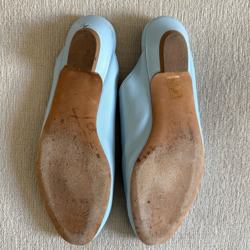 Khaite Otto Leather Mules Blue Size 39.5 - Picture 4 of 6